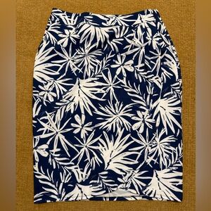 Rip Skirt Navy and White Leaf Print Women's Skirt